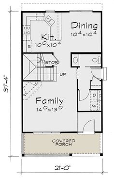 the floor plan for a small house with two bedroom and an attached loft, as well as