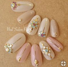 Easter Nail Art Designs, Japanese Nail Design, Nails Art Designs, Asian Nails, Nail Jewels, Swarovski Nails, Pretty Nail Art Designs, Japanese Nails