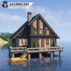 Houses On Water Minecraft, Minecraft On The Water House, Minecraft Over Water House, Pool House Minecraft, Minecraft House Ideas Water, Mincraft Idea Aquarium, Coastal House Minecraft, Glass Minecraft House, House On The Water Minecraft