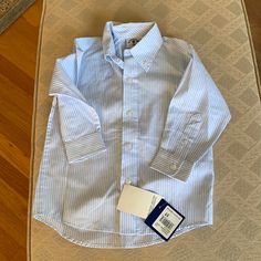 Nwt Kitestrings Shirt, Button Down. Pale Blue Stripe. Size 3. Nice Shirt. Blue Button-up Shirt With Concealed Placket, Kids Denim Jeans, Tommy Bahama Dress, Blue Button-up Top With Snap Buttons, Light Blue Button-up Dress Shirt, Light Blue Button-up Shirt With Placket, Striped Button-up Blouse With Button Closure, Navy Shirt Dress, Baby Flannel