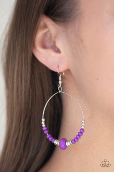 Retro Rural Purple ✧ Earrings Earrings Wire Hoop Earrings, Pink Dragon, Purple And Silver, Purple Earrings, Paparazzi Accessories, Exclusive Gift, Paparazzi Jewelry, Love Is Free, Jewelry Party