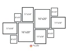 the size and width of each square is shown in this image, which includes 11 x 12