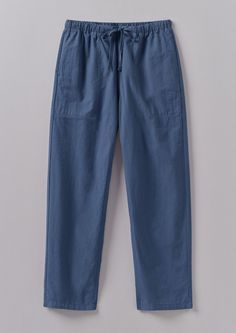 Indigo Cotton Twill Wide Leg Pants | Indigo | TOAST Cropped Wide Leg Cotton Pants With Side Pockets, Wide-leg Chinos With Pockets, Cotton Chinos With Cropped Leg And Pockets, Cropped Leg Cotton Chinos With Pockets, Relaxed Fit Wide-leg Chinos With Welt Pockets, Cotton Wide-leg Chinos With Welt Pockets, Cotton Pants With Pockets And Boxy Fit, Boxy Fit Cotton Pants With Pockets, Relaxed Fit Linen Chinos With Pockets