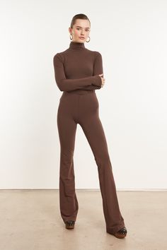 Micro Flare DARK CHOCOLATE Flare Elastane Leggings For Loungewear, High Stretch Flare Pants For Fall, Fitted Flare Pants In Elastane, Fitted Flare Elastane Pants, Chic Fitted Flare Leggings, Fall Full Length Pants With Minimal Stretch, Fall Full Length Leggings With 4-way Stretch, Fall Full-length 4-way Stretch Leggings, Fall Full Length 4-way Stretch Leggings