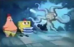 spongebob and his friends are dancing together