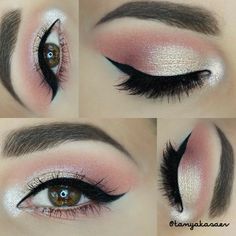 Makeup Ideas To Go With Pink Dress, Light Pink And White Eyeshadow Looks, Prom Makeup For Blue Eyes Blonde Hair Pink Dress, Icy Pink Eyeshadow, Neutral Pink Eye Makeup, Pink And Grey Eyeshadow Looks, Bridal Makeup Pink Eyeshadow, Pale Pink Eyeshadow Looks, Pink And Silver Eyeshadow Looks