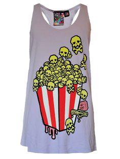 NewBreed Deadly Popcorn Tank Emo Stuff, Shop Inspiration, Tanks Tops, Scene Outfits, Loose Tunic, Random Items, Op Shop, Scene Kids, Emo Outfits