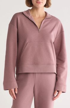 Z by Zella Feather Fleece Half-Zip Pullover | Nordstromrack Purple Moon, Half Zip Pullover, Half Zip, Nordstrom Rack, Nordstrom, Moon, Size Medium, Purple