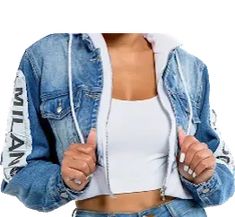 Introducing our trendy and versatile Cropped Denim Jacket With Hoodie, designed to elevate your fashion game effortlessly. This contemporary jacket seamlessly combines the classic appeal of a denim jacket with the casual comfort of a hoodie, creating a unique and stylish addition to your wardrobe. 100% Cotton Machine Wash Trendy Hooded Medium Wash Denim Jacket, Spring Denim Hooded Hoodie, Trendy Hooded Cotton Denim Jacket, Fitted Denim Jacket For Winter Streetwear, Medium Wash Cotton Spring Hoodie, Trendy Hooded Denim Jacket With Pockets, Cotton Hoodie For Spring, Denim Long Sleeve Hooded Jacket For Spring, Trendy Hooded Denim Jacket In Blue