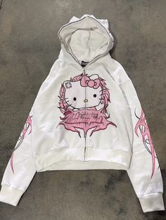 Ropa Hello Kitty, Hello Kitty Ropa, Hello Kitty Clothing, Hello Kitty Jacket, Hello Kitty Style, Pink Flames, Hello Kitty Hoodie