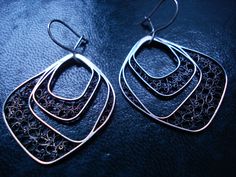 /Block/ High Quality Handmade Sterling Silver Filigree Earrings / Dimension 3.2 x 2.7 x 1.6 cm more link: https://www.mladenstojanovski.com/ https://www.facebook.com/LordMladen/ https://www.instagram.com/mladen.stojanovski/ Modern Handmade Earrings For Evening, Modern Handmade Evening Earrings, Handmade Silver Earrings For Evening, Handmade Fusion Earrings For Formal Occasions, Filigree Earrings, Sterling Silver Filigree, Silver Filigree, Macedonia, Handmade Sterling Silver