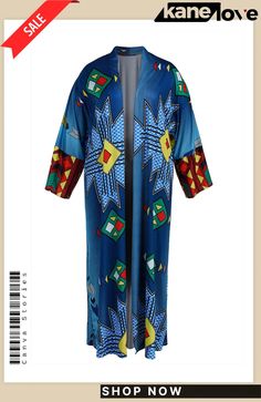 White Sexy Print Split Joint Plus Size Overcoat Fitted Multicolor Long Outerwear, Chic Multicolor Long Outerwear, Chic Long Multicolor Outerwear, Casual Fitted Long Sleeve Kimono, Fitted Long Sleeve Casual Kimono, Casual Blue Kimono For Winter, Blue Casual Kimono For Winter, Long Sleeve Fall Beach Outerwear, Blue Casual Winter Kimono