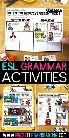 an esl lesson with pictures and text on it for students to use in the classroom