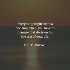 a quote from john c maxwell on the ocean at sunset with an orange sky in the background