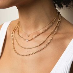 The easiest way to layer your look; by Zoe Chicco, this necklace has already done all the work for you. A 14k hollow gold rope chain double layered with an eye catching oval link chain to elevate any look. Stack it with a diamond line necklace to dress it up! Details 14k yellow gold Approximately 2.5mm wide rope chain Approximately 3.5mm wide square oval link chain Fixed at 16" and 18" chains for the layered look. Style# 2MCN-5-14K Bezel Set Marquise, Heavy Chain Necklace, Diamond Cluster Necklace, Diamond Necklace Gold, Best Gifts For Women, Floating Necklace, Zoe Chicco, Layered Chain Necklace, Heavy Chain