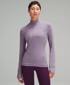 It's Rulu Run Half Zip | Women's Long Sleeve Shirts | lululemon Half-zip Sports Top With Zipper Closure, Workout Half-zip Top With Zipper Closure, Half-zip Workout Top With Zipper Closure, Sporty Outdoor Tops With Zipper Closure, Half-zip Sportswear Activewear With Zipper, Half-zip Sportswear With Zipper Closure, Functional Lululemon Tops For Fall, Lululemon Long Sleeve Winter Activewear, Lululemon Long Sleeve Activewear For Fall