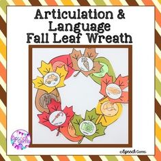 an articulation and language fall leaf wreath