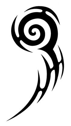 a black and white tattoo design with swirls on the back of its arm,