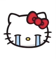 an image of a hello kitty face on a white background with the word hello kitty above it