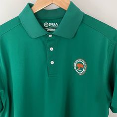 New Without Tags Pga Authentic Performance Medium Polo Shirt, Short Sleeve, 3 Buttons, 2012 Pga Championship. Offers Are Welcome! Bundle & Save! Green Cotton Golf Shirt, Green Cotton Golf Tops, Green Cotton Tops For Golf, Green Polo Collar Tops For Golf, Pga Championship, Pga Tour, Shirt Short Sleeve, Polo Shirt, Mens Shirts