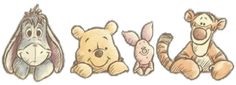 winnie the pooh, piglet and eef from winnie the pooh