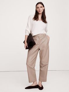 Tailoring Details, River Bank, Leather Pant, Ankle Pants, Bottom Clothes, Welt Pockets, Bottoms Pants, First Look, Ankle Length