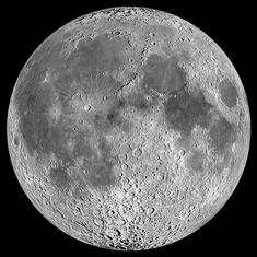 the moon is shown in black and white