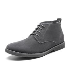 PRICES MAY VARY. Elegant look: Premium suede leather makes the chukka boots more elegant and keep your feet warm Comfortable lining: Well-made leather lining with good breathability to avoid odorous feet, bringing more comfortable walking Adjustable lace-up: Lace-up front closure with 4 eyelets featuring stretch collar for a secure fit Soft footbed: Soft and elastic EVA foam footbed provides shock absorption when wearing the boots What You Get: a pair of men's chukka boots with a delicate shoes Mens Walking Boots, Mens Chukkas, Chukka Boots Men, Classic Dress, Eva Foam, Toe Designs, How To Look Classy, Contrast Stitch, Panel Design