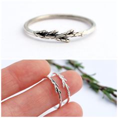 A super delicate branch cast in sterling silver is used to create this dainty little ring The branch is soldered to a round sterling silver wire for super delicate and comfortable little ring to wear. You can select your favorite finish: - Shiny silver - Oxidized and polished -Oxidized and brushed (matte) Made to order in your size in 3 to 5 business days. See more nature inspired rings here: https://www.etsy.com/ca/shop/LucieVeilleux?ref=seller-platform-mcnav&section_id=10407626 And the entire Botanical Ring, Nature Inspired Rings, Branch Ring, Precious Metal Clay, Dream Jewelry, Shiny Silver, Pretty Jewellery, Ring Silver, Silver Wire