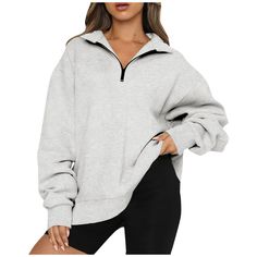 PRICES MAY VARY. Material: Cotton and polyester,these materials are thick and comfortable,keep you warm in the fall and winter. Design:Half zip up pullover women,oversized hoodie,quarter zipper sweatshirts,drop shoulder collar,1/4 zip longsleeve sweater,fall outfits for women,winter fashion clothes,aesthetic clothing,y2k fleece casual style. Match: This Fall Fashion Hoodies Is The Ideal Choice In Your Wardrobe,One of The Best Choice for Autumn and Winter Outfits.Easy To Match with Pants,Jeans,Jo Hoodies For Teens, Gym Track, Womens Oversized Sweatshirts, Track Suits, Bandeau Tops, Short Playsuit, Fashion Hoodies, Half Zip Sweatshirt, Pregnancy Maxi Dress