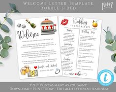 welcome letter template for the wedding party