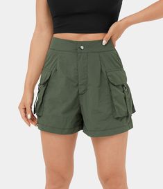 Buy Women‘s High Waisted Button Zipper Flap Pocket Casual Cargo Shorts 3'' at the lowest price in thehalara.com. Check reviews and buy High Waisted Button Zipper Flap Pocket Casual Cargo Shorts 3'' for Women today. Slasher Outfits, Summer Slasher, July Vibes, Green Cargo Shorts, Frill Shorts, Outfits Athletic, Modest Summer Outfits, Tea Green, Shorts Fashion