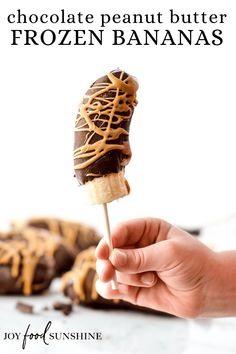 chocolate peanut butter frozen bananas on a stick