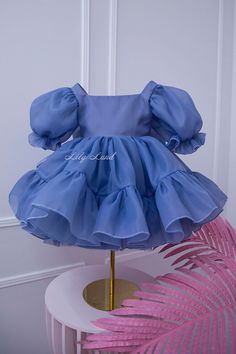 Red Tutu & Tulle Puffy Flower Girl Dress First Baby Birthday - Etsy Perú Elegant Blue Baptism Dress For Party, Light Blue Ruffled Princess Dress For Party, Blue Baptism Dress For Dress-up, Light Blue Ruffled Dress For Birthday, Elegant Light Blue Dress For Birthday, Light Blue Fitted Princess Dress With Ruffles, Blue Ruffled Princess Dress For First Birthday, Light Blue Tutu Dress For Spring Baptism, Light Blue Ruffled Tutu Dress For Party