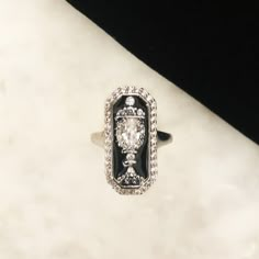 Victorian Mourning Ring Victorian Era Rings, Gothic Rings Engagement, Goth Wedding Rings, Victorian Rings Vintage, Vintage Onyx Ring, Gothic Wedding Rings, Victorian Style Rings, Easy Love Spells, Gothic Engagement Ring