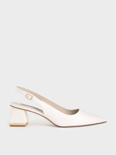 Corporate Wardrobe, Cream Pumps, Steel Accessories, Cream Shoes, Chic Shoes, Faux Leather Heels, Girly Shoes, Charles Keith