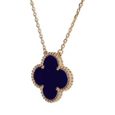 This Van Cleef & Arpels Vintage Alhambra pendant nNecklace is in 18k yellow gold with a lapis lazuli motif and a lobster claw clasp closure. Origin: France Condition: New and never worn Accompanied by: VCA green jewelry box, box and authenticity card Measurements: 16"-18" adjustable chain, 0.5" motif Blue Van Cleef, Vintage Alhambra Pendant, Van Cleef Necklace, Alhambra Pendant, Van Cleef And Arpels Jewelry, Lapis Pendant, Agate Pendant Necklace, Van Cleef And Arpels, Lapis Lazuli Pendant