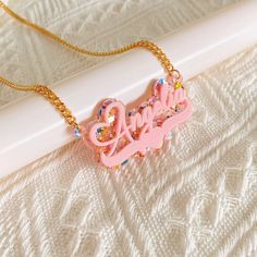 Necklace For Kids, Colorful Necklace, Man And Wife, Pink Purple Blue, Personalized Pendant, Girl Friend, Custom Name Necklace, Colourful Necklace, Cuban Chain