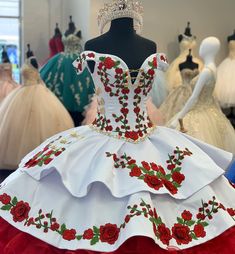 Red Charro Quinceanera Dress, Quinceanera Dresses Charro, Mexico Embroidery, Quinceanera Dresses Mexican, Vestido Charro, Quincenera Dresses, Blue Quinceanera, Quinceanera Dresses Red, Mexican Quinceanera Dresses