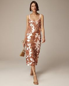 J.Crew: Collection Circle-sequin Midi Dress For Women Heavy Dresses, J Crew Collection, Pink Holiday, Jcrew Collection, Sequin Midi Dress, Mini Dresses For Women, Jcrew Women, Sequin Mini, Peachy Pink