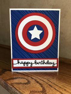 a birthday card with a captain's shield on it