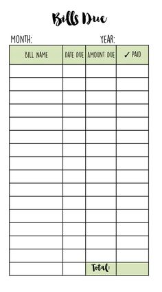 a printable bill note is shown in the form of a blank sheet with numbers on it