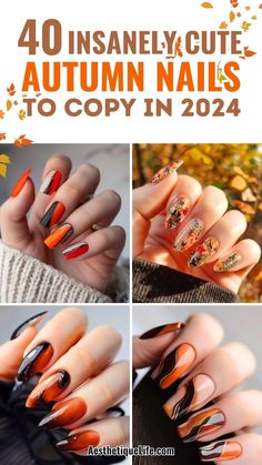 Embrace the beauty of fall with these 40 stunning autumn nail inspirations. Featuring the latest autumn nails ideas 2024, this collection includes trendy designs like leaves, short almond shapes, and elegant square tips. Explore the newest color trends, from rich browns to earthy greens, and find the perfect gel or acrylic coffin short nails for your style. With simple yet beautiful art designs and chic French tips, these autumn nails are sure to impress. Click to see more. Creative Fall Nails, Almond Autumn Nails, Fall Simple Nails, Autumn Nails 2022, Matte Gel Polish, November Nails Designs, Autumn Nails Ideas, Easy Fall Nail Designs, Deer Nails