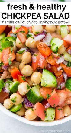 fresh and healthy chickpea salad recipe on knowourproduce com