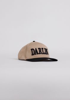 3D Embroidered "DARLIN'" Mid profile snapback Adjustable snapback closure One size fits most Structured Firm Front Panel 65% Polyester 35%Cotton Toddler Boots, Boys Bottoms, Wardrobe Inspiration, Boys Pajamas, Black Khakis, Black Hat, Style Statement, Fit Check, Mens Fragrance