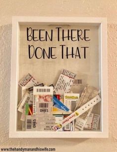 there is a white frame with words on it that says, been there done that