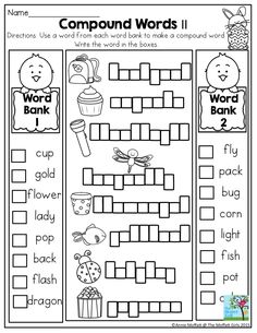 compound words worksheet with pictures to help students learn how to use the word