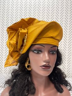 HEADTIE HAT /. READY-TO-WEAR HEADWRAP ASSORTED EMBELLISHMENTS (ACCESSORIES) This headtie hat is beautifully handcrafted comfortable, lightweight, and stress-FREE.  NO TYING IS REQUIRED. I already did all the tying for you. It is Ready to wear and will compliment many outfits. One size fits most people. it Is easy to store. AVAILABLE IN ANY COLOR OF YOUR CHOICE GELE HAT NOTE DISCLAIMER DISCLAIMER: Handmade products are individually made. Thus, there is a slight difference between one product and another. This means that the item you receive may be slightly different from the picture. Adjustable Costume Hats And Headpieces For Church, Elegant Church Headwrap In Headband Style, Elegant Church Headwrap Headband, Traditional Yellow Adjustable Headwrap, Traditional Adjustable Yellow Headwrap, Elegant Headwrap For Church, Elegant Church Headwrap Hat, Adjustable Yellow Headband Costume Hat, Traditional Fitted Costume Hats And Headpieces