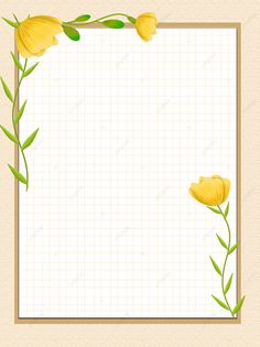 an empty paper with yellow flowers on it