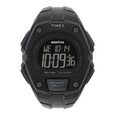 Perfect for a weekend excursion or daily trips to the office, this impressive Timex digital chronograph watch meets all your timekeeping needs. Perfect for a weekend excursion or daily trips to the office, this impressive Timex digital chronograph watch meets all your timekeeping needs. FEATURES Digital display Chronograph 12/24-hour formats Lap counter 30-lap memory recall Countdown timer Daily alarms Occasion reminderDISPLAY Face cover material: acrylic Illumination: Indiglo EL backlightCASE C Black Chronograph Watch For Travel, Durable Functional Watches For Adventure, Outdoor Stopwatch Watch Accessories, Modern Chronograph Watch For Outdoor Use, Black Chronograph Watch Accessories For Outdoor Activities, Functional Round Dial Watch Accessories For Outdoor Activities, Black Analog Watches For Outdoor Activities, Black Travel Watch With Round Dial, Black Travel Watches With Round Dial